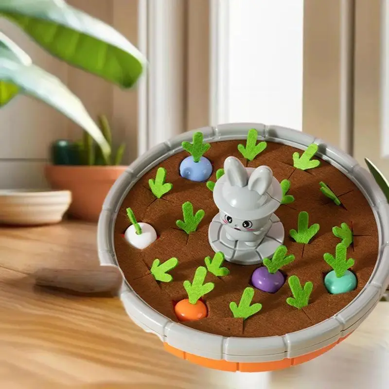 Jogo de mesa Montessori para crianças; Brinquedo divertido de colheita de cenoura para bebês, melhorando habilidades motoras finas e classificação de memória