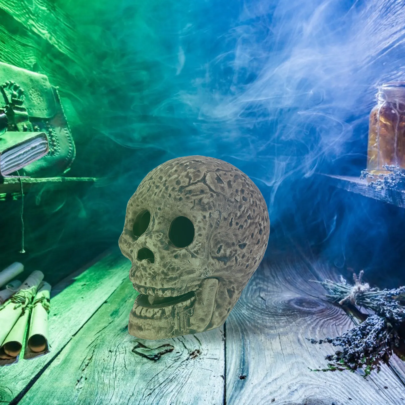 2Pcs Ceramic Skull Decor Horror Halloween Party Decoration Creative Scary Skull Props Home Office Bar Ornament