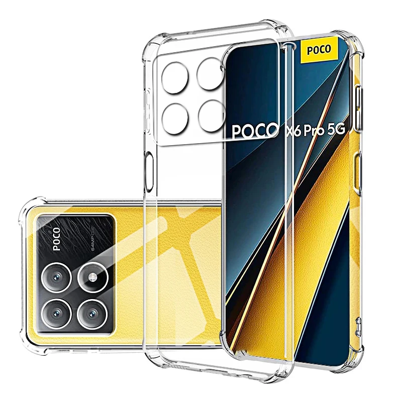 Stoßfest Klar Silikon Weiche Zurück Fall für Xiaomi Poco M7 M6 Pro 4G X7 X6 X5 X4 X3 F5 Pro M5s C65 Pocophone Telefon Abdeckung Fundas