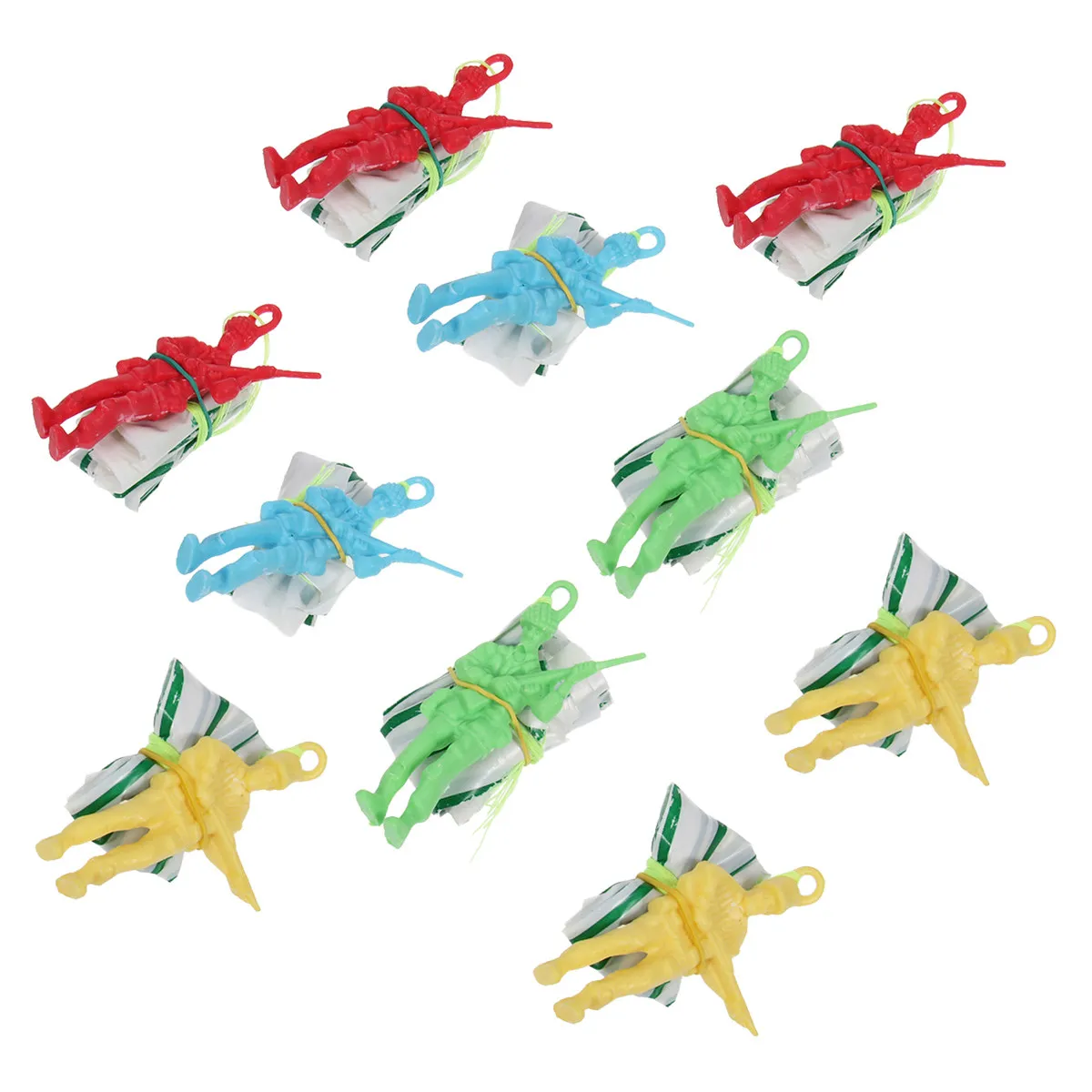 10Pcs Soldier Parachute Man Pack Easy Use Hand Toss Mini Design Floating Drop Gift for Kids Children Parachute Toy