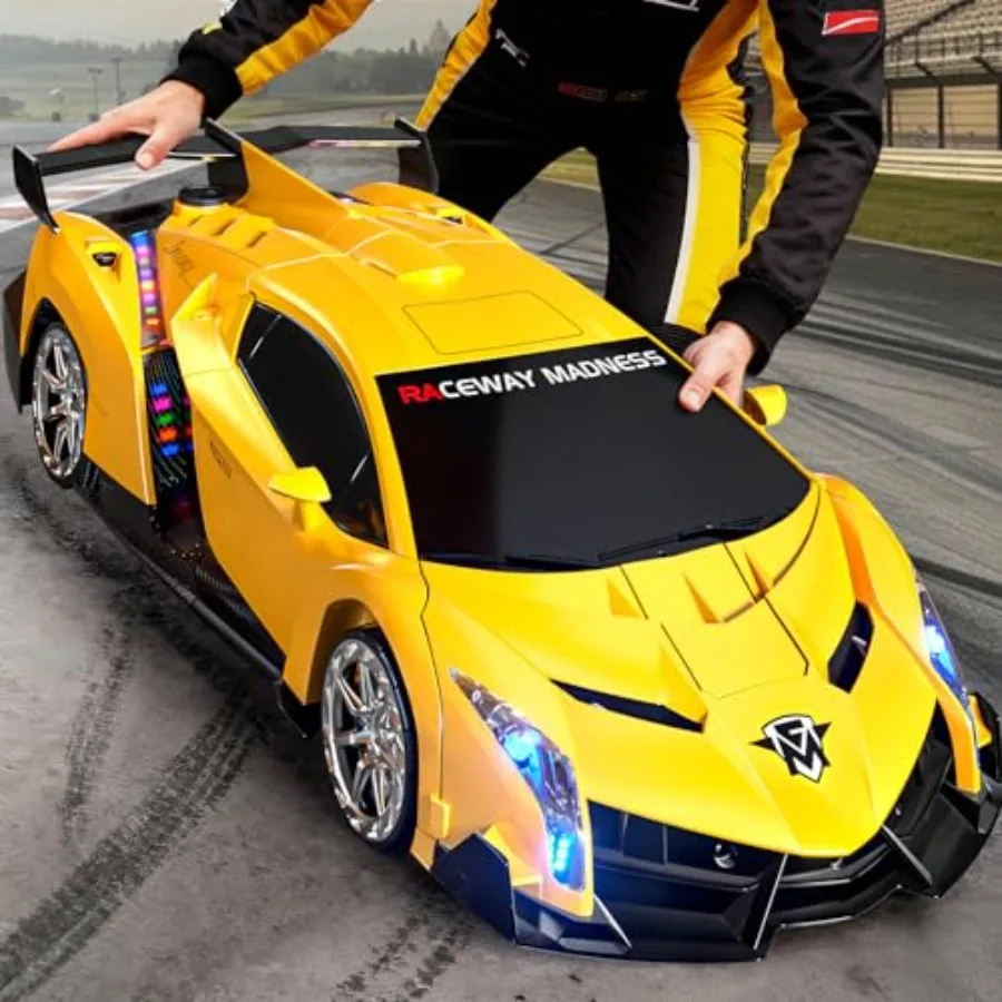 

Радиоуправляемая машинка-трансформер 1:10 большого размера с управлением жестами, 2,4 ГГц, с LED-подсветкой, деформация в робота одной кнопкой, идеальный подарок