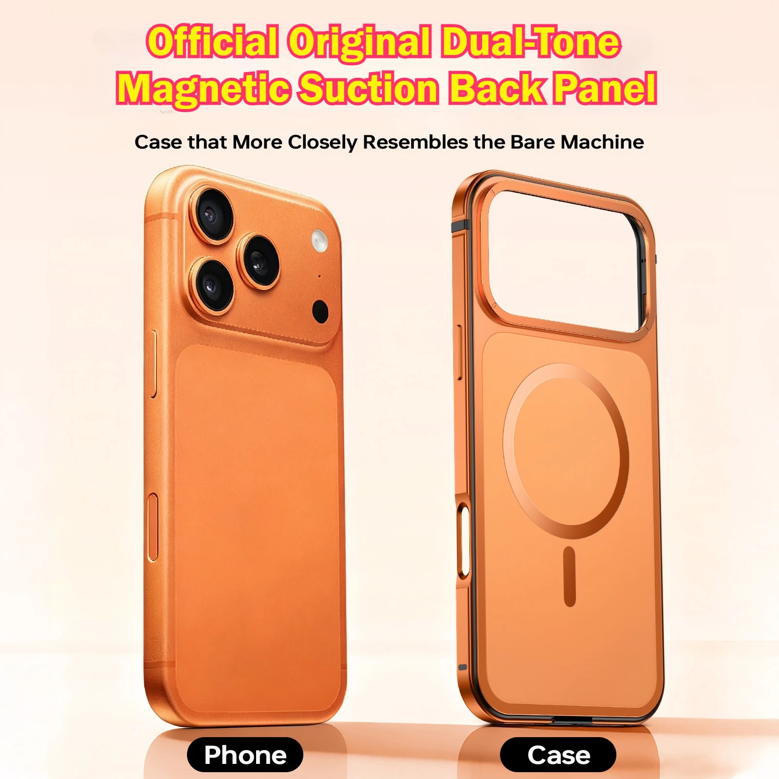 

2026 Original dual color matching Magnetic Suction Phone Case For iPhone 17 Pro Max Aviation Alloy Anti-Fall Protective Cover