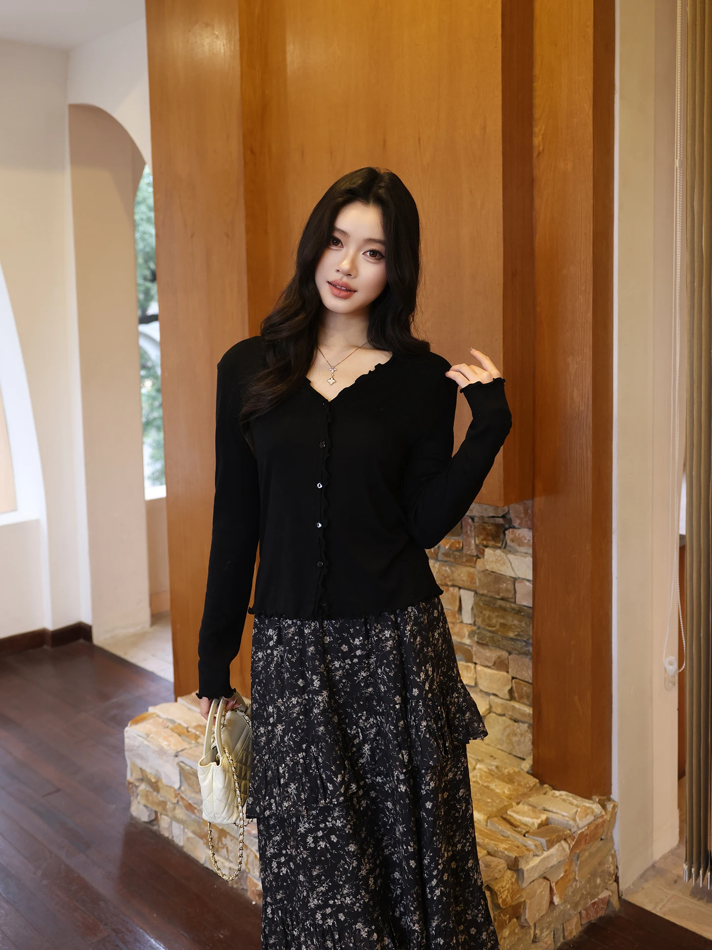 

Ultra Soft Mehome Casual Sle Loose Fit Knitted Long Sve V-Ne Slimming Top with Wood ain Tianli Silk Blend Open ...