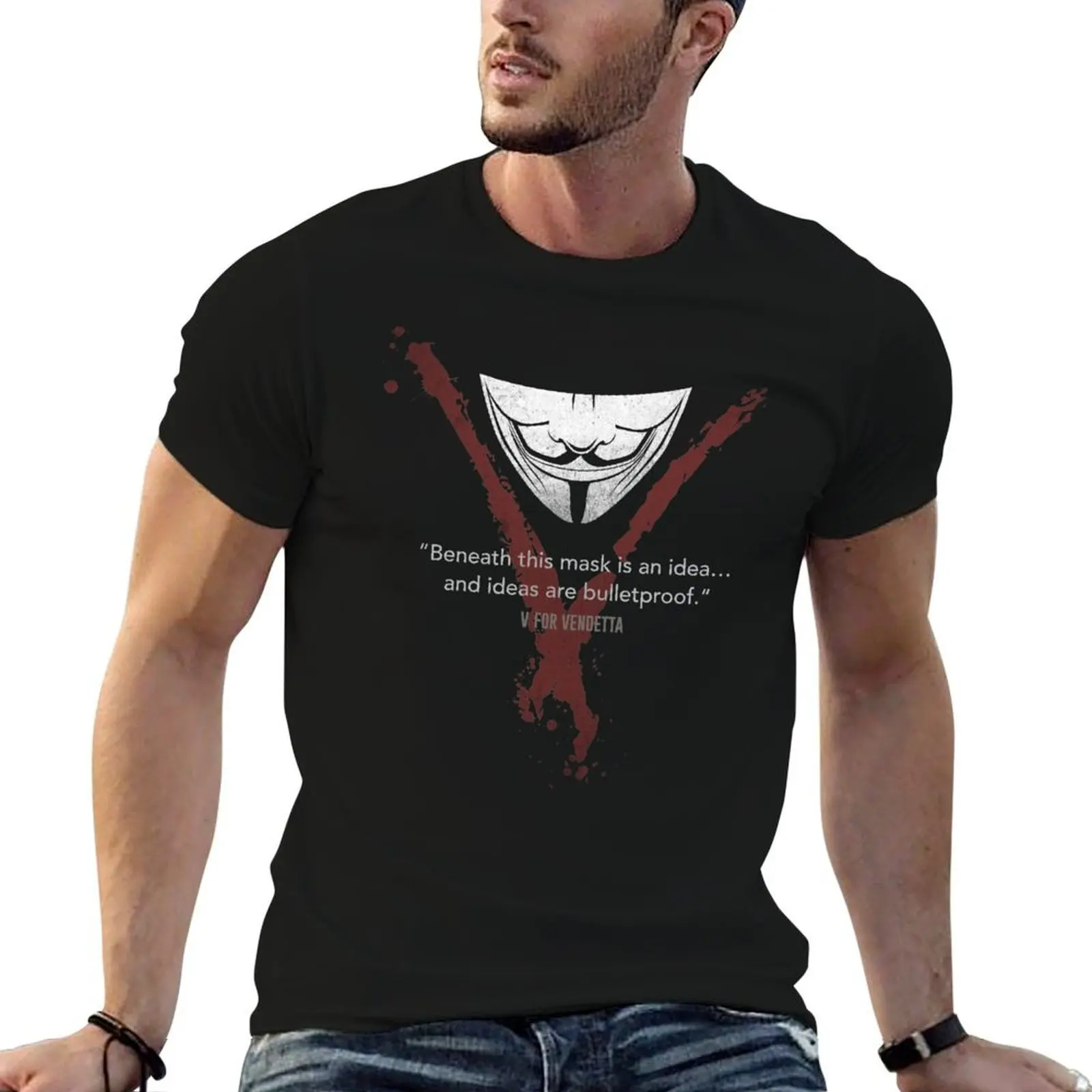 

V for Vendetta T-Shirt t shirt man cotton man t shirt cotton high quality T-Shirt