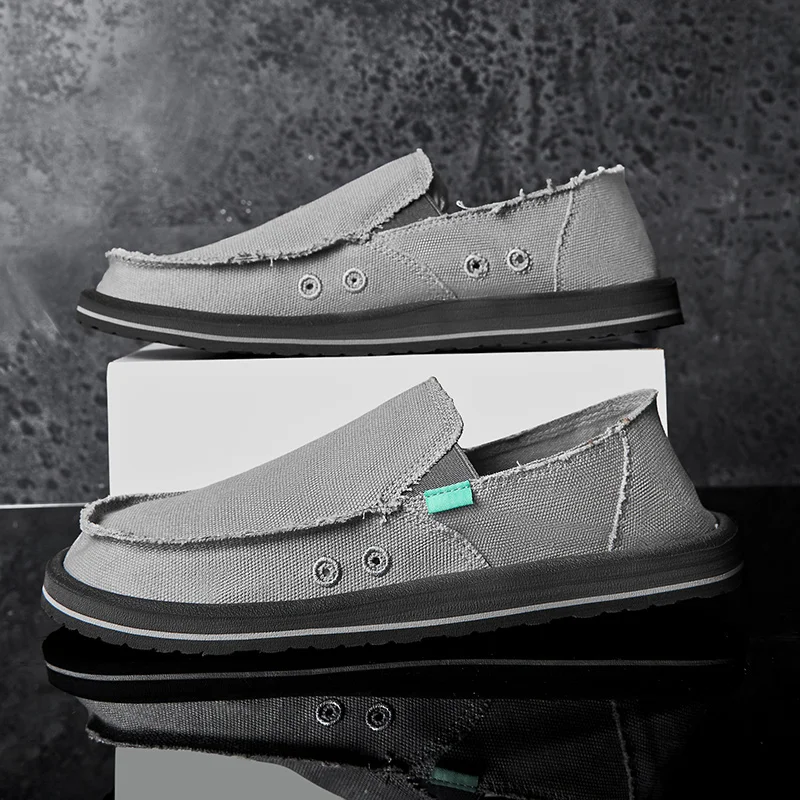 Neue, leichte, handgefertigte Canvas-Freizeitschuhe für Herren, modisches Design, Sneaker, Herren-Slipper, atmungsaktive, flache Schuhe mit niedrigem Schaft, weiche Fahrschuhe. – Detail 13