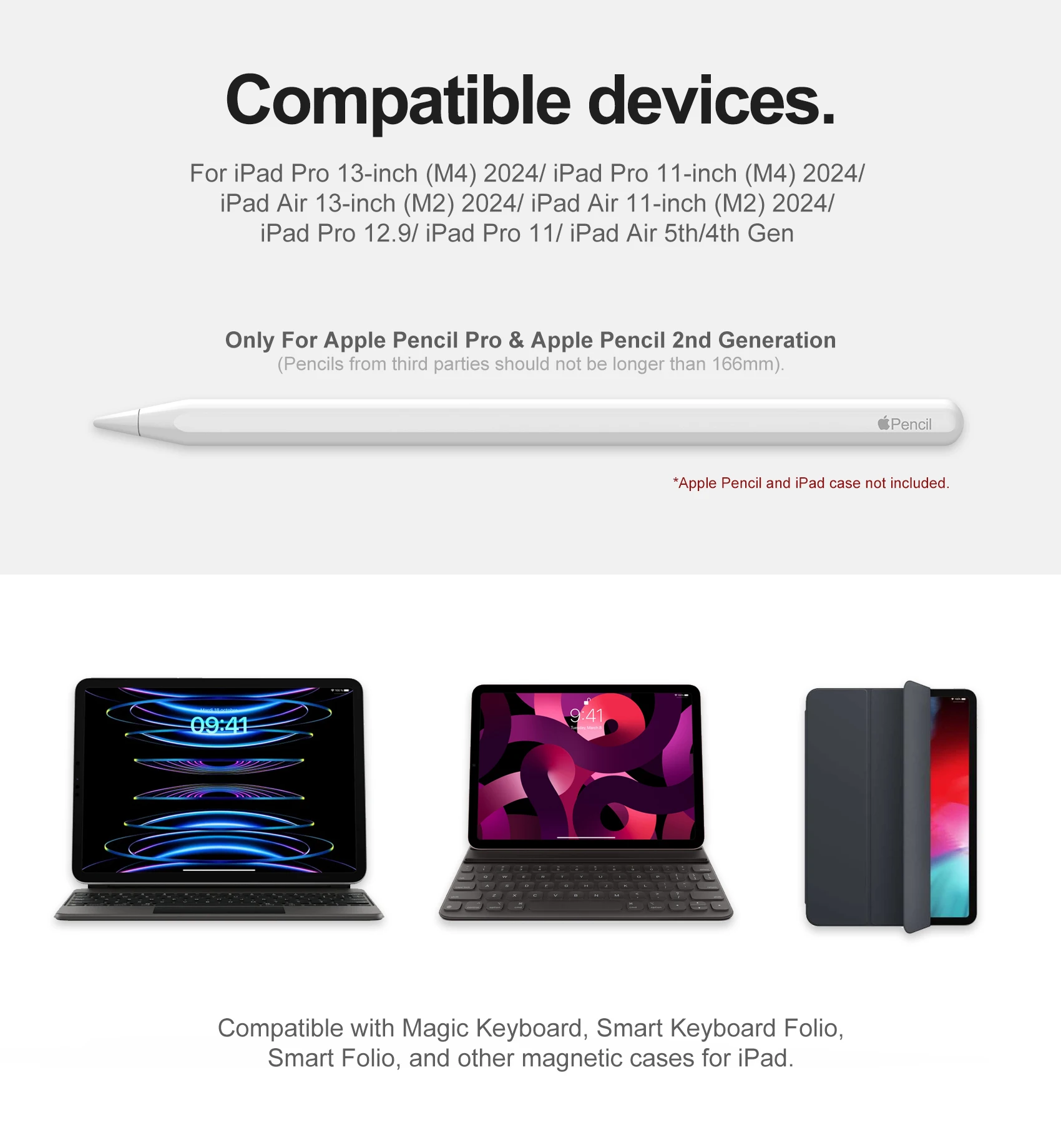 Uchwyt na ołówek do Apple Pencil drugiej generacji Kompatybilny z Magic Smart Keyboard Folio Zaprojektowany na iPada Uchwyt na rysik