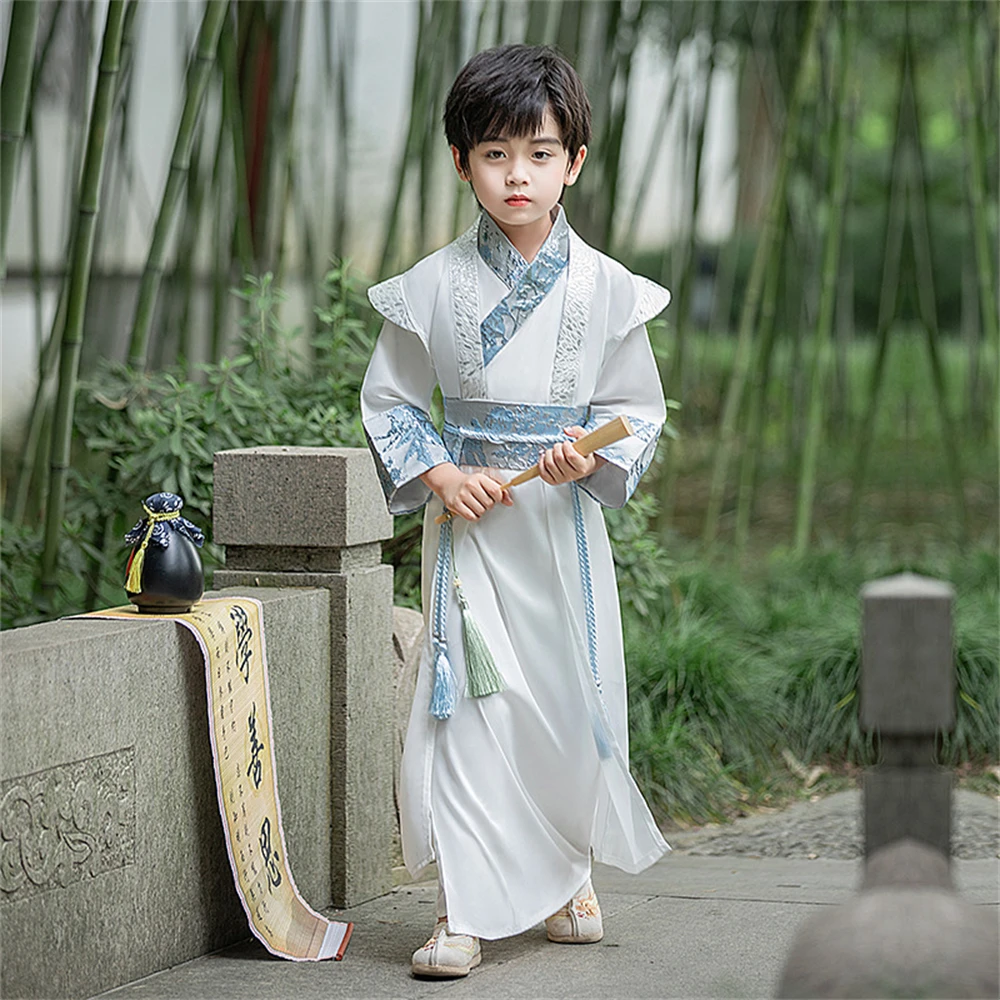 Chinese Traditional Boys Hanfu Ancient Style Handsome Children Tang Suit High-end Swordsman Outfits Kids Improved Retro Costume