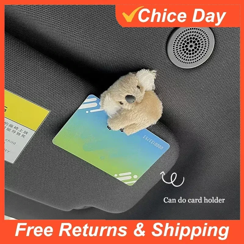 Plush Cute Koala Auto Rearview Mirror Control Screen Decoration Sun Visor Card Clip Car Accessories Car Interior Amagi