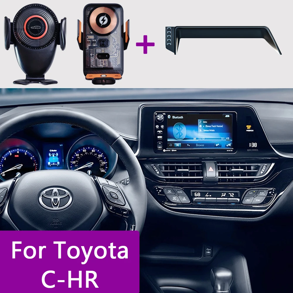 Dla Toyota CHR C-HR 2022 2021 2020-2018 Samochodowy uchwyt na telefon Ekran nawigacyjny Stała podstawa Bezprzewodowe ładowanie Uchwyt na telefon komórkowy