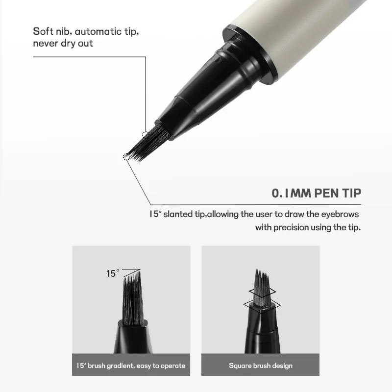 ปากกาเขียนคิ้วแบบน้ำ สูตรกันน้ำ ให้ลุคคิ้วธรรมชาติ หนา ฟู ดูเป็นธรรมชาติ ให้เอฟเฟกต์เหมือนไมโครเบลด ติดทนนาน กันเหงื่อตลอดวัน
