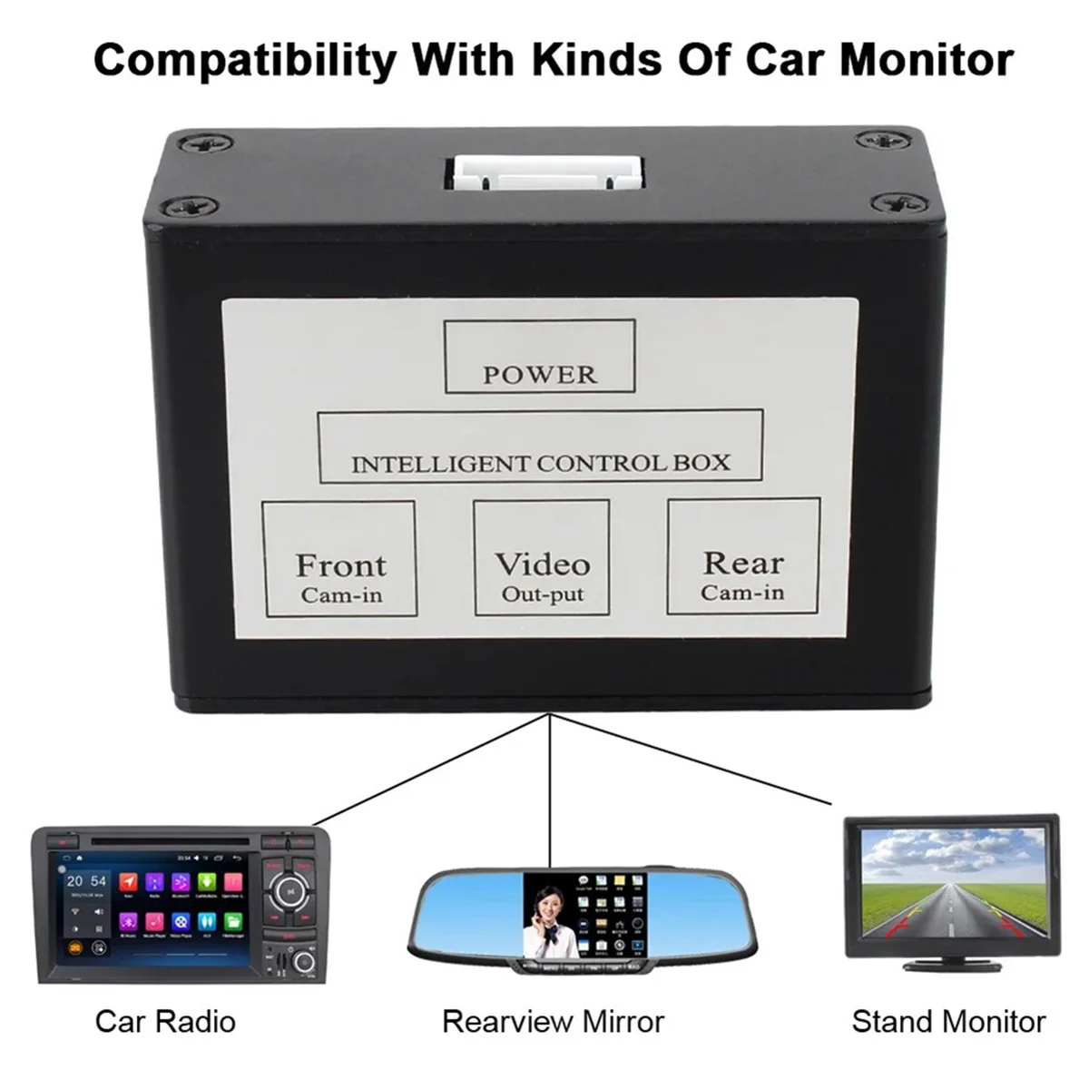 Car Parking Camera Video Control System Channel Converter Front and Rear View 2-Way Control Box with Manual Switch