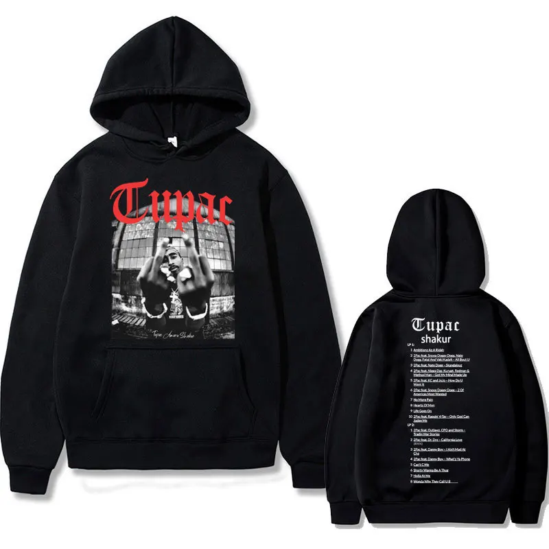 Fashion Hoodie Men Rapper Tupac 2pac Women Cotton Sweatshirt Print Oversized Pullover Hoody Hip Hop Top Brand Hoodies Clothing