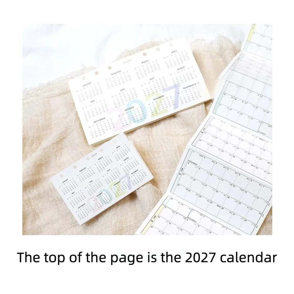 2027 8-fach faltbarer Jahreskalender, lose Blätter, Notizbuch, Planer-Einlage, A6 A7 A8 Kalender, 24 Solar-Terme, Feiertagsplaner-Einlage – Detail 8