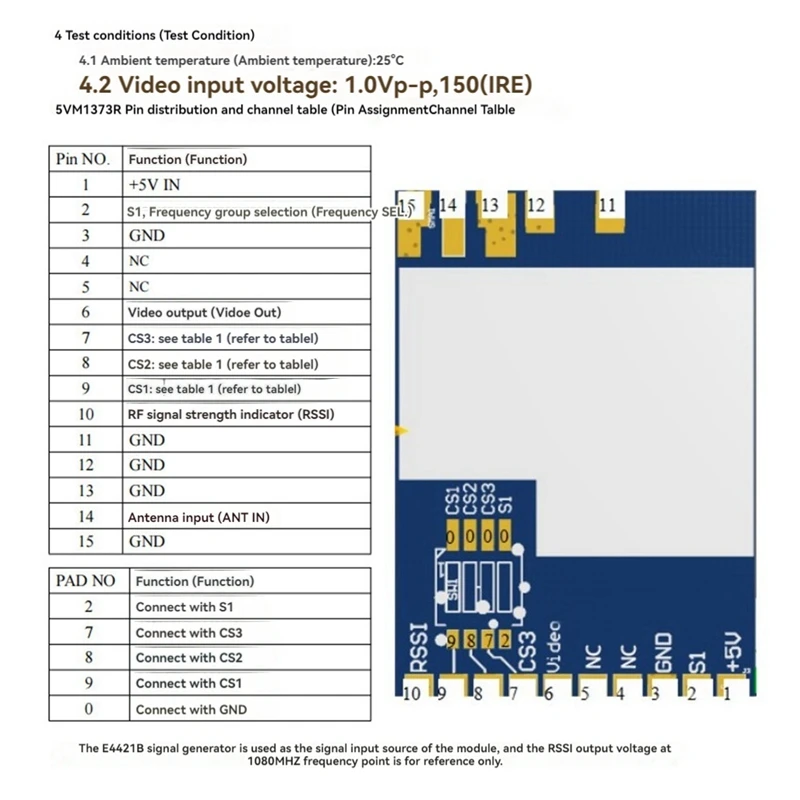 VM1373R 1.2G 1.3G 9 Channels VRX Analog Receiver High Sensitivity Strong RSSI Signal To Detection SFT