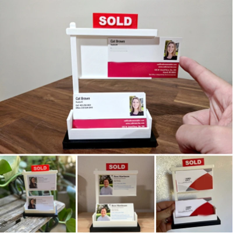 Transparent Business Card Holder Display For Realtor Business Desktop, Business Card Storage Box Decoration