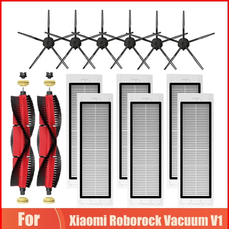 Hepa Filter Accessories For Xiaomi Rockrobo Vacuum 1 / 2 / 1S Vacuum Cleaner Replacement Detachable Roller Brush Side Brush