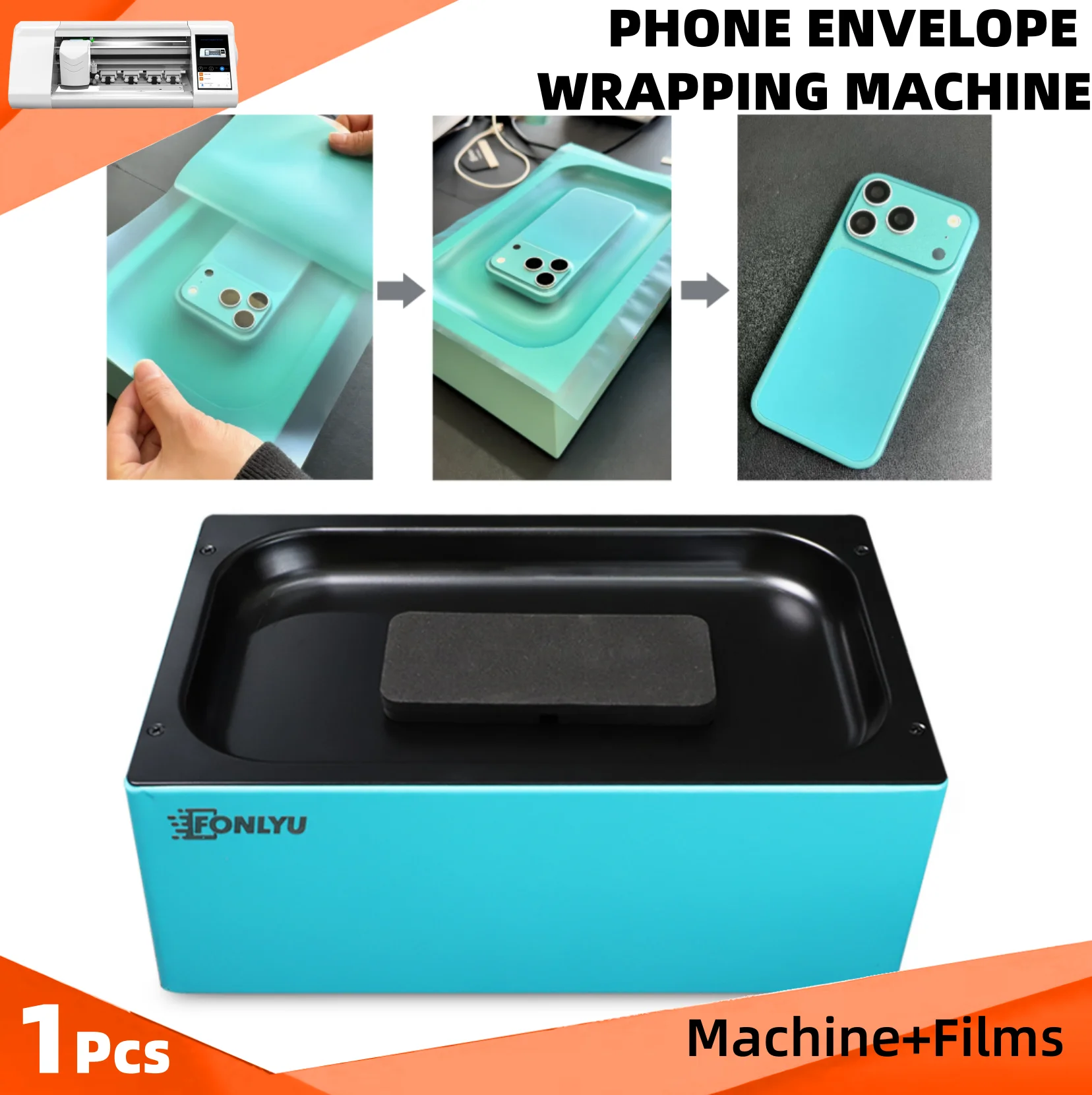 

Mobile Phone Vacuum Envelope Film Wrapping Machine Automatic Laminating Heat Full Cover Back Cover Color Changing Custom Machine