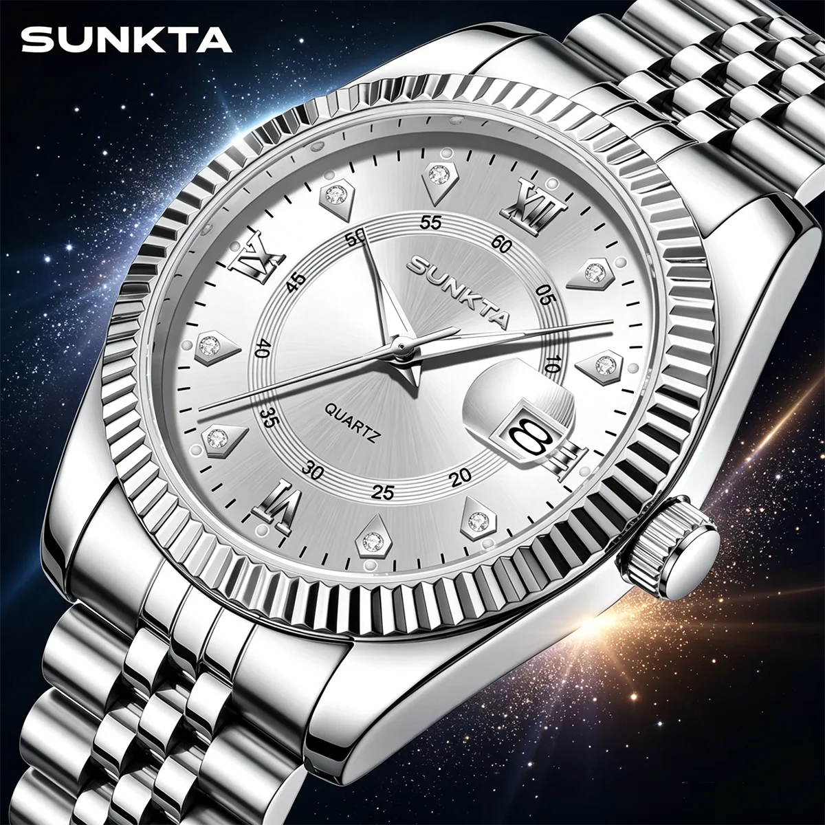 

SUNKTA Luxury Fashion Men Watch Waterproof Stainless Steel Luminous Military Man Wristwatch Date Business Quartz Men's Watches