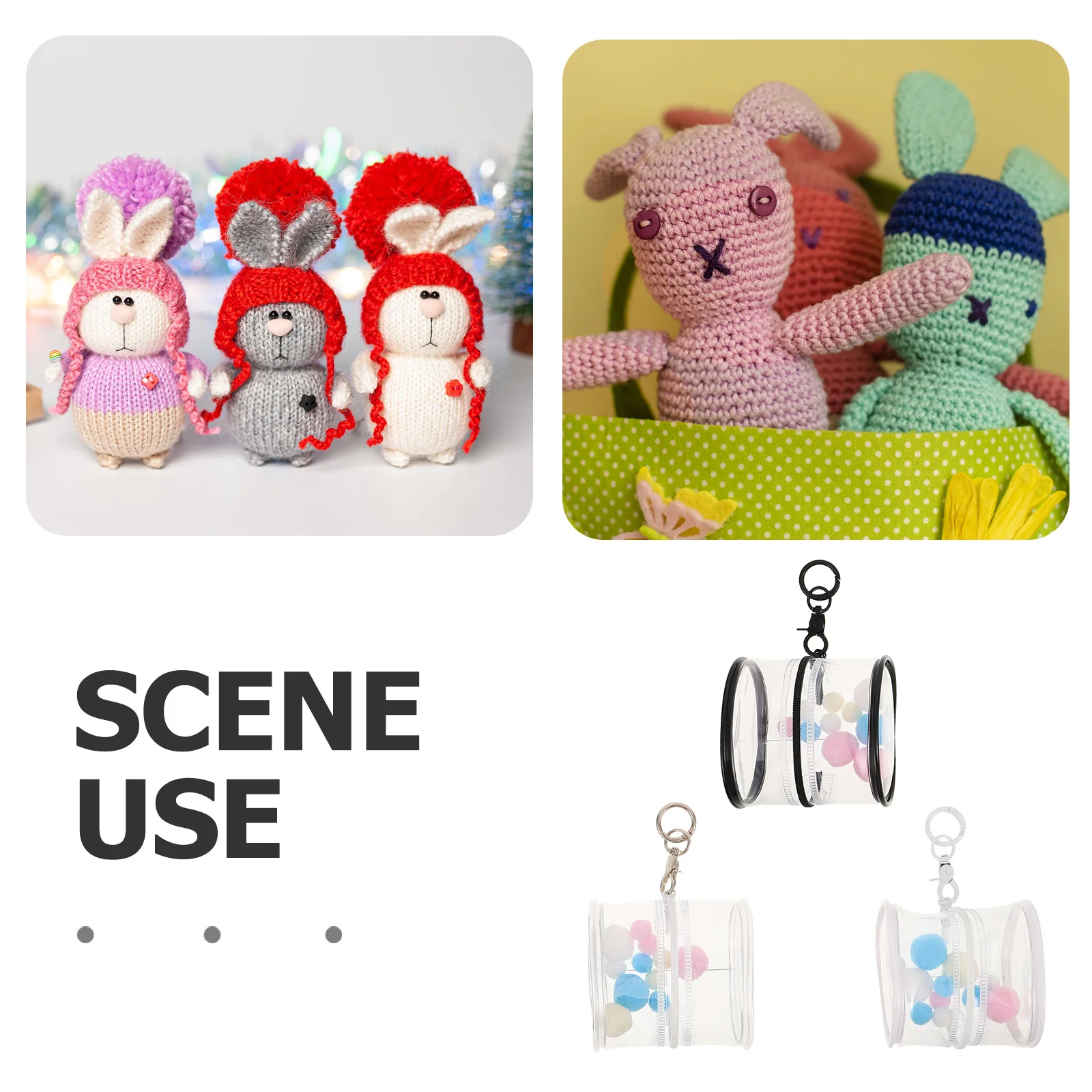 3 قطعة حقيبة عرض الشكل الواضحة المحمولة شفافة بولي كلوريد الفينيل حقيبة للتخزين معلقة المنظم المفاتيح لجامعي حقيبة عرض الشكل