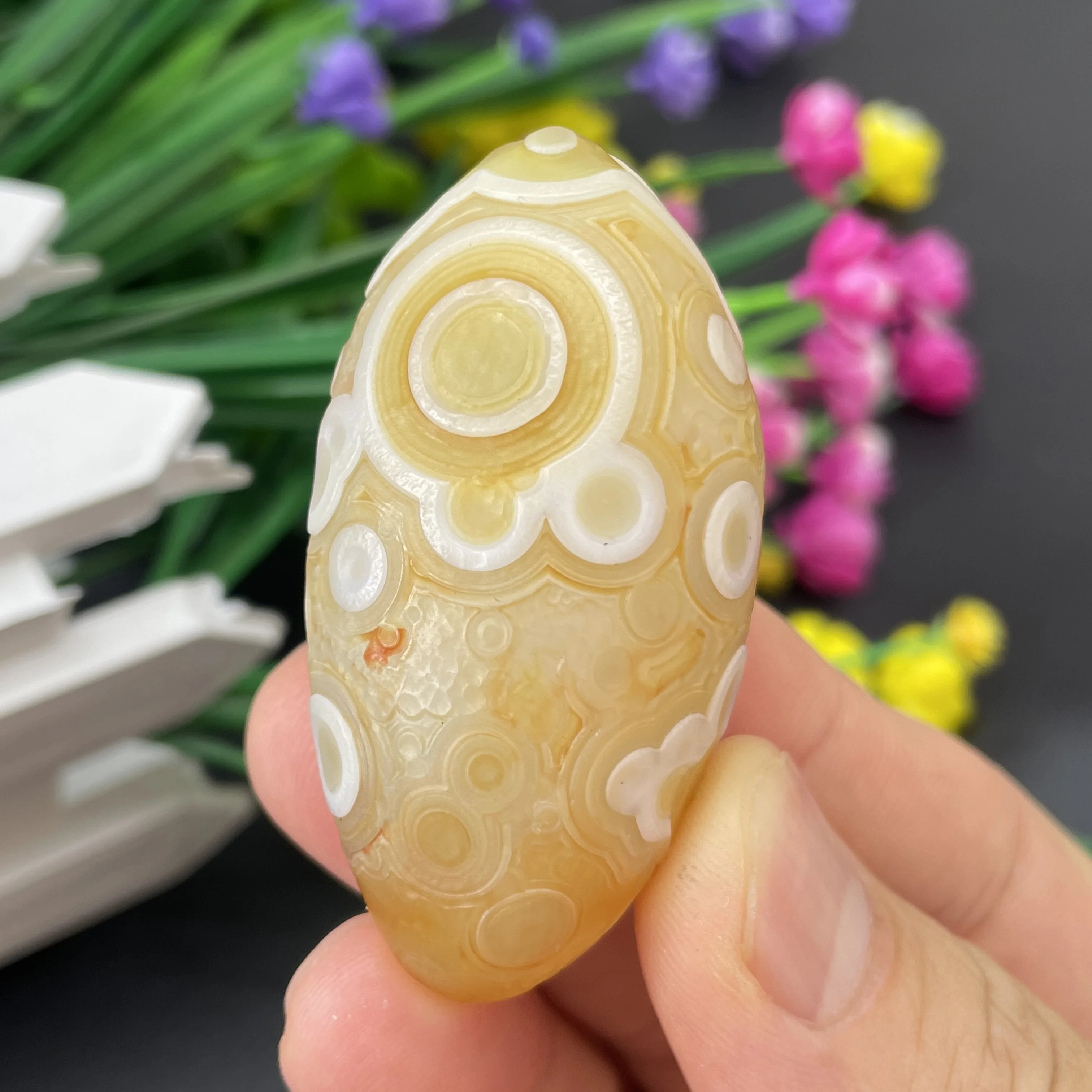 

59g Natural Orange Sardonyx palm Agate Alxa Gobi Eye Mineral Specimen Energy Crystal Chakra Reiki Healing Stone Home Decor SD24