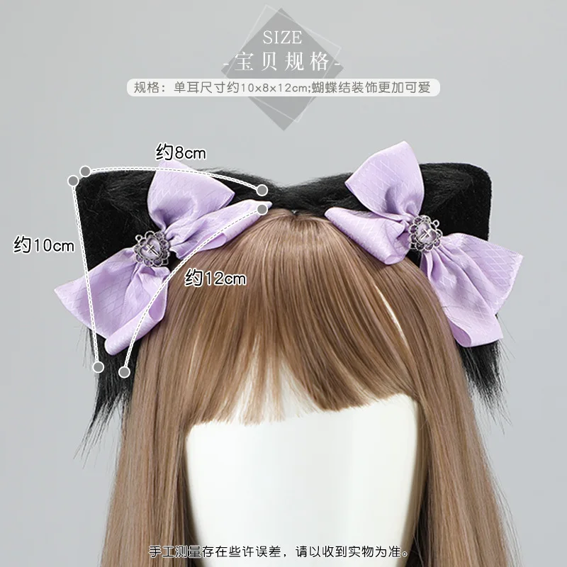 Gothic Cat Ear Headband Kawaii Lolita Cat Ears Headdress Hair Accessories JK Girl Halloween Party Cosplay Headwear Hairpin