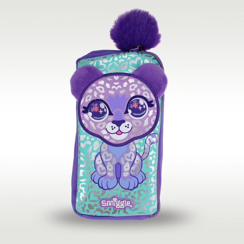 Australia Smiggle original hot-selling pencil case student cute pencil case purple leopard large-capacity tote bag