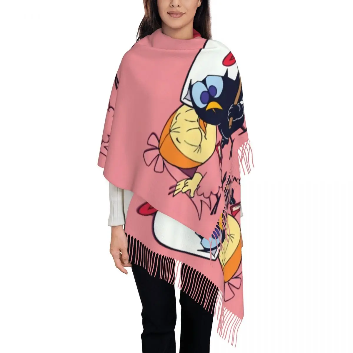 تخصيص كاليميرو مانغا أنيمي وشاح التفاف للنساء شتاء طويل دافئ شرابة شال للجنسين إيطاليا التلفزيون الكرتون الأوشحة #1