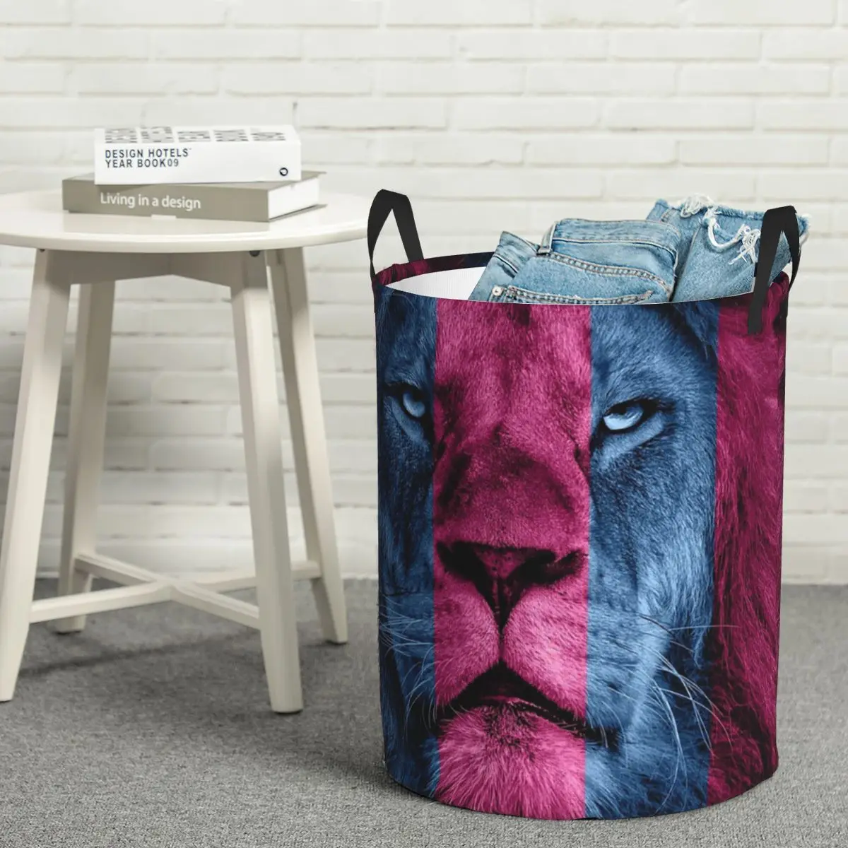 アストンヴィラライオン折りたたみランドリーバスケット汚れた服おもちゃ雑貨収納バスケット大型防水バッグ家庭用子供