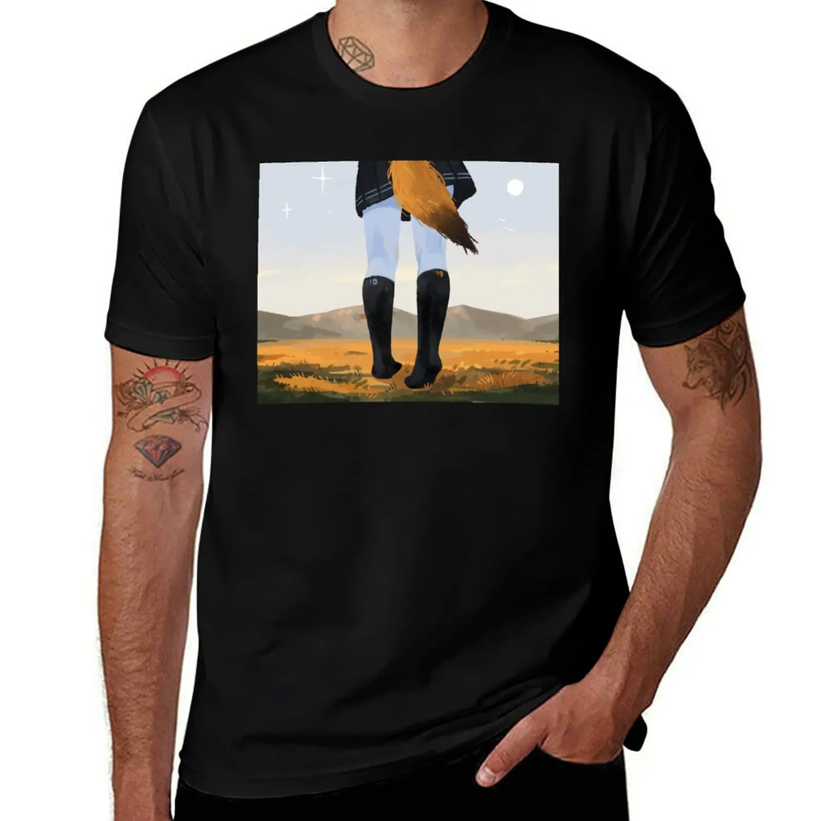 Fox in socks T-Shirt Soft Stretch Short Sleeve Top T-Shirt