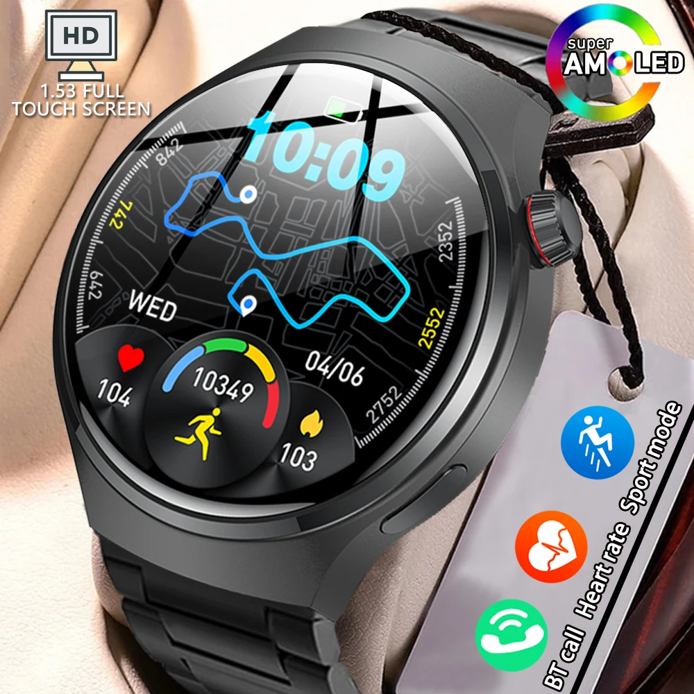 

2025 Новые Смарт-часы для мужчин, 1,53-дюймовый AMOLED-экран, мониторинг сердечного ритма, здоровья, Bluetooth-вызов, бизнес-умные часы для Android IOS