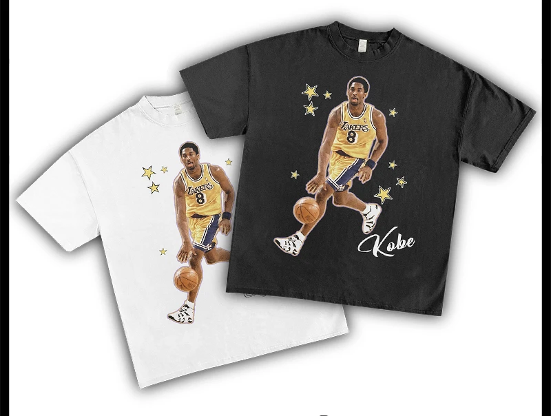 

Футболка NBA Star Kobe Bryant All-Star Limited Edition, американская футболка с тяжелыми плечами, свободная хлопковая баскетбольная футболка с короткими рукавами