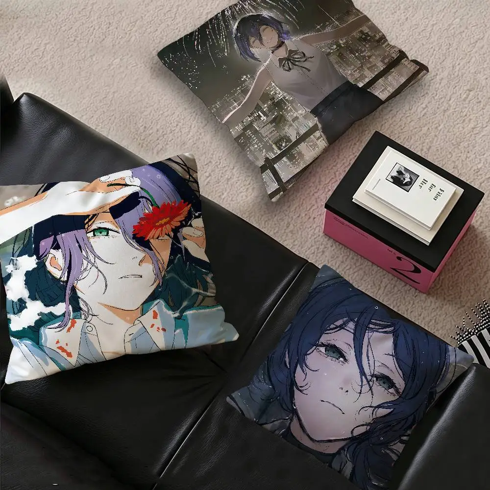 Anime Chainsaw Man Reze Arc Cushion Cover Car Throw Pillow Case For Sofa Car Christmas Gift 40x40cm 45x45cm