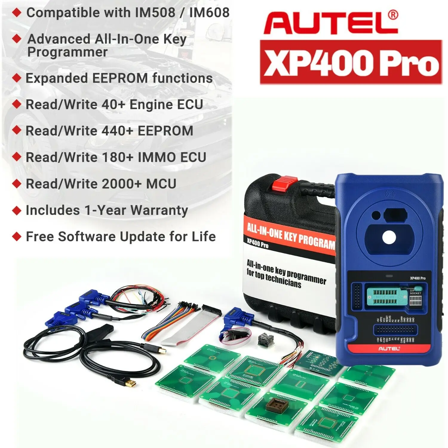 2024 Autel XP400PRO k-y IMMO Pr-gramming alat bekerja dengan IM508S/IM608 II pemindai