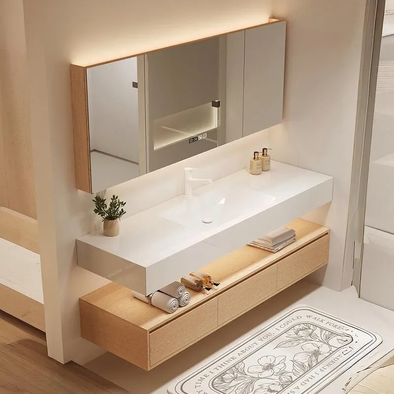Towel Cabinet Mirrors Bathroom Storage Washbasin Locker Filing Cabinets Shelf Wall Pharmacy Luxury Sink Base Szafka Drawer Sinks image 3