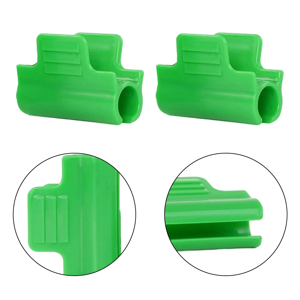 Green Greenhouse Clamps Adjustable Clamp For Stakes Plant Stake Clips Strong Plastic Material Weather Protection Clamps