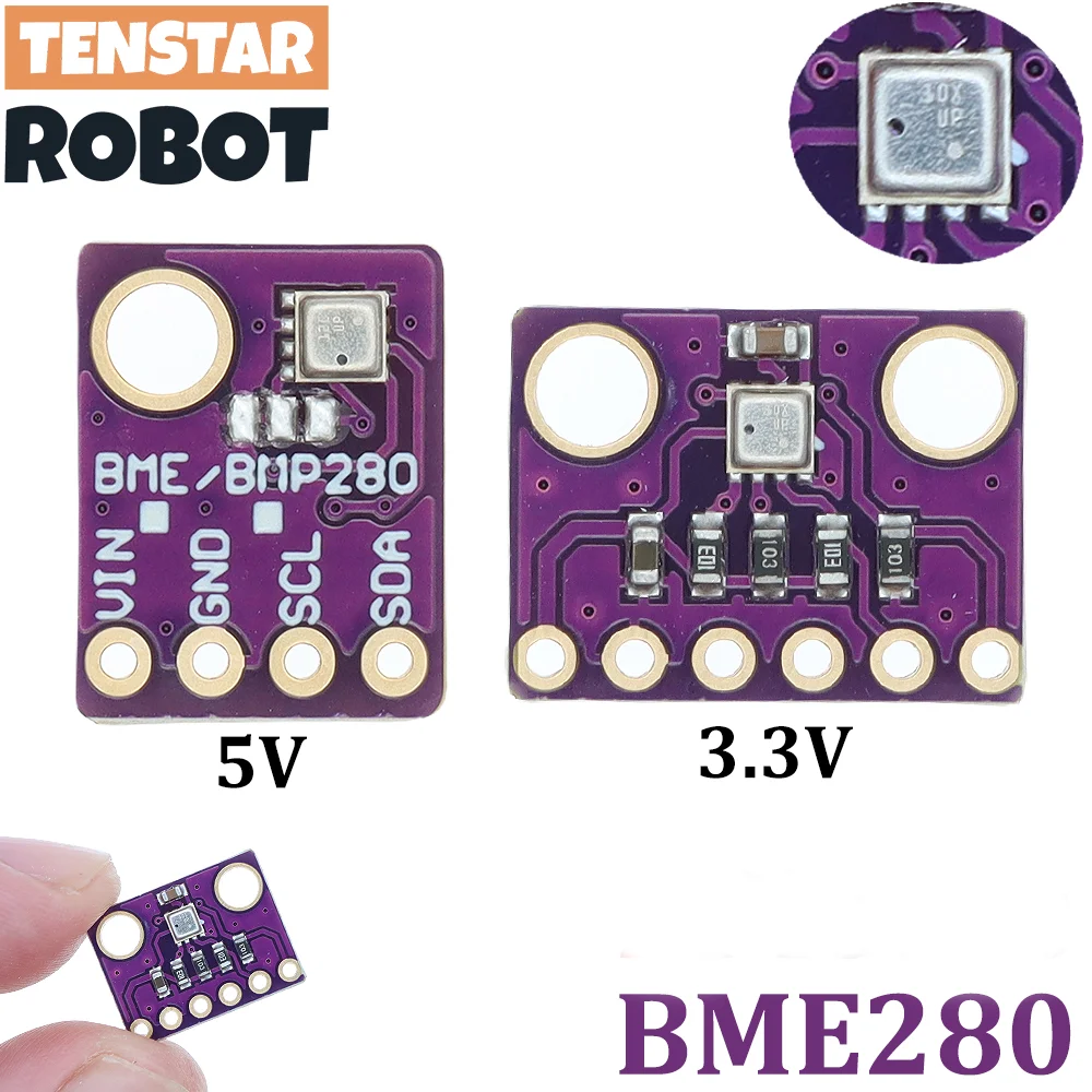 TENSTAR 3in1 BME280 3.3V 5V Digital Barometric Pressure Altitude Sensor I2C/SPI High Precision And Humidity Temperature Module