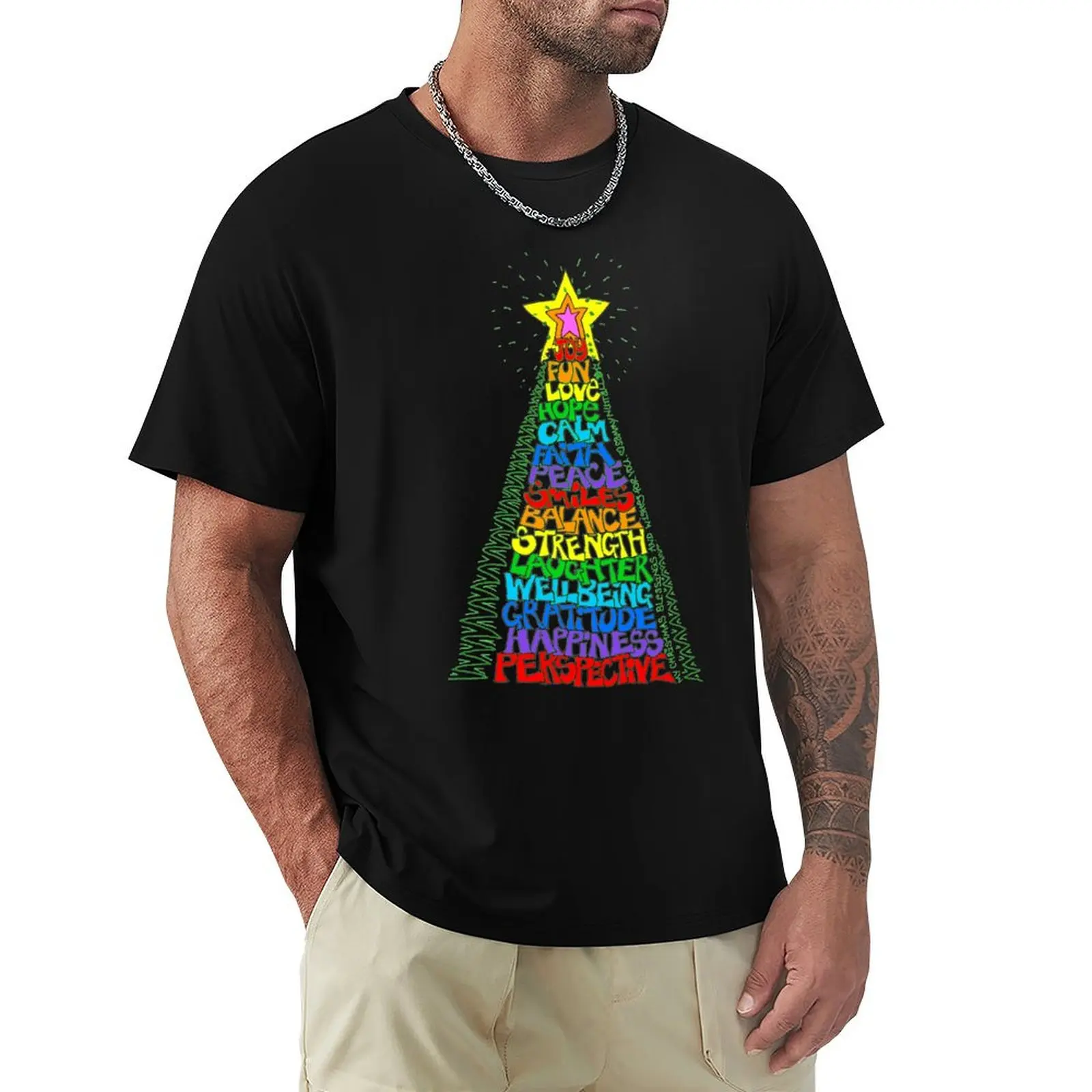 Rainbow Blessing Tree T-Shirt Plus Size Quick Dry Sports Tee