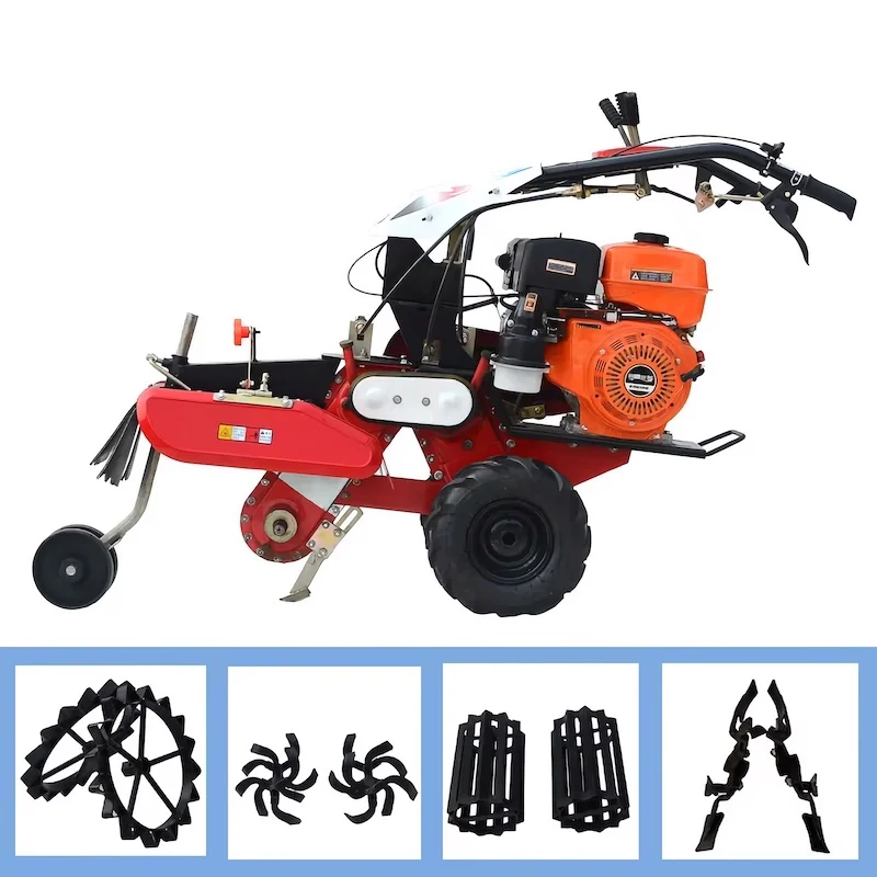 170 Gasoline hand starter Micro-tillage machine soil pastoral agricultural rotary tiller ridge grass film cultivation machine