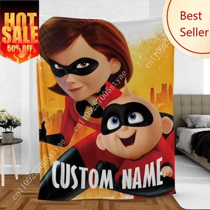 

Elastigirl Blanket Disney Pixar Cartoon Plush Blanket Soft Indoor Decoration Child Holiday Party Boy Girl Gift Custom Wearable