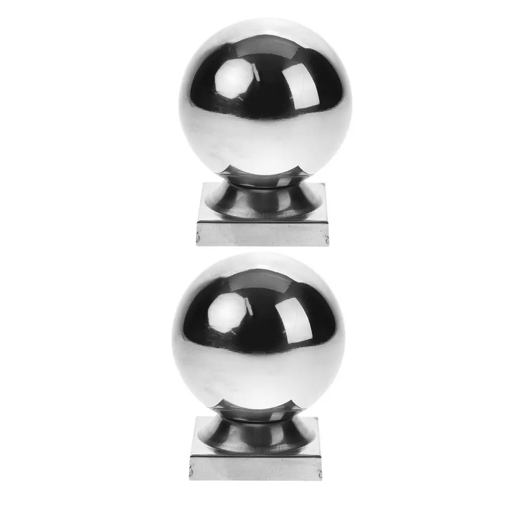 

2pcs Round Railing Balls For Handrail Metal Handrail Ball Fence Post Cover Sturdy Hand Railing Balls Stainless Steel Guardrail P