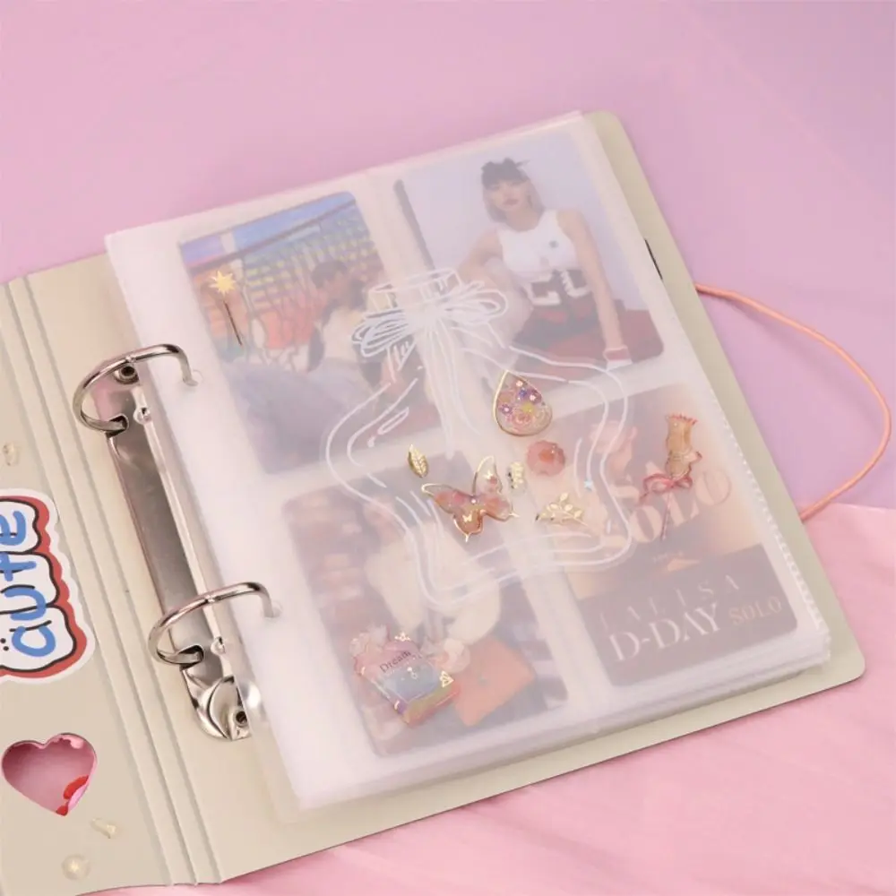 A5 Photocard Collecting Four-box Grid Candy Color Idol Photo Album Kawaii with Baffle Plate Binder Photo Cards