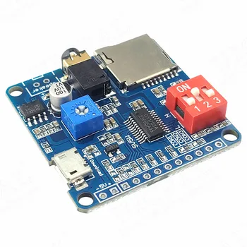 Arduino MP3 çalar modülü için ses ses modülü UART I/O tetik sınıf D amplifikatör kurulu 5W 8M depolama SD/TF kart DY1703A