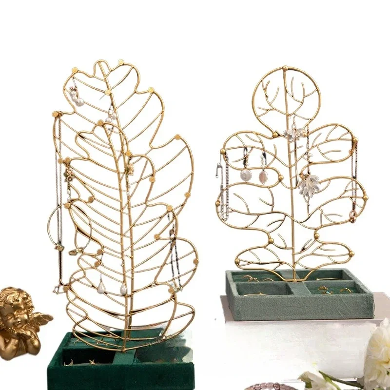 

Leaf shape jewelry display stand, window decoration necklace, earrings storage, jewelry display stand