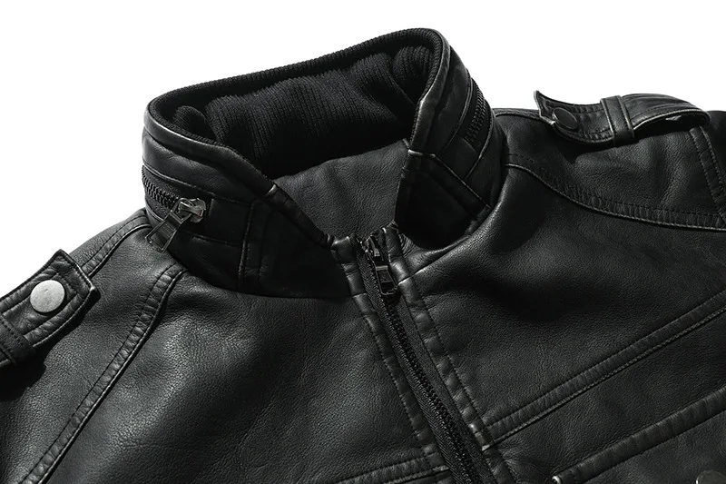 PU Leather Jacket for Men, Motorcycle Zipper Jacket, Casual Retro Jacket, Business Punk Leather Jacket, Large Autumn and Winter