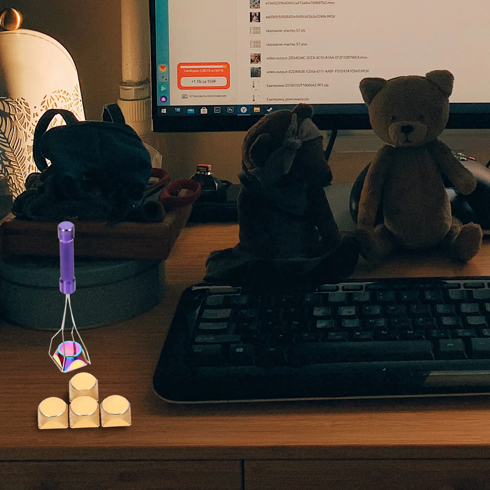 

1Set Durable Universal Keycap Set Colorful Metal Keycaps for Mechanical Keyboard Replacement Key Puller Metal Keycap