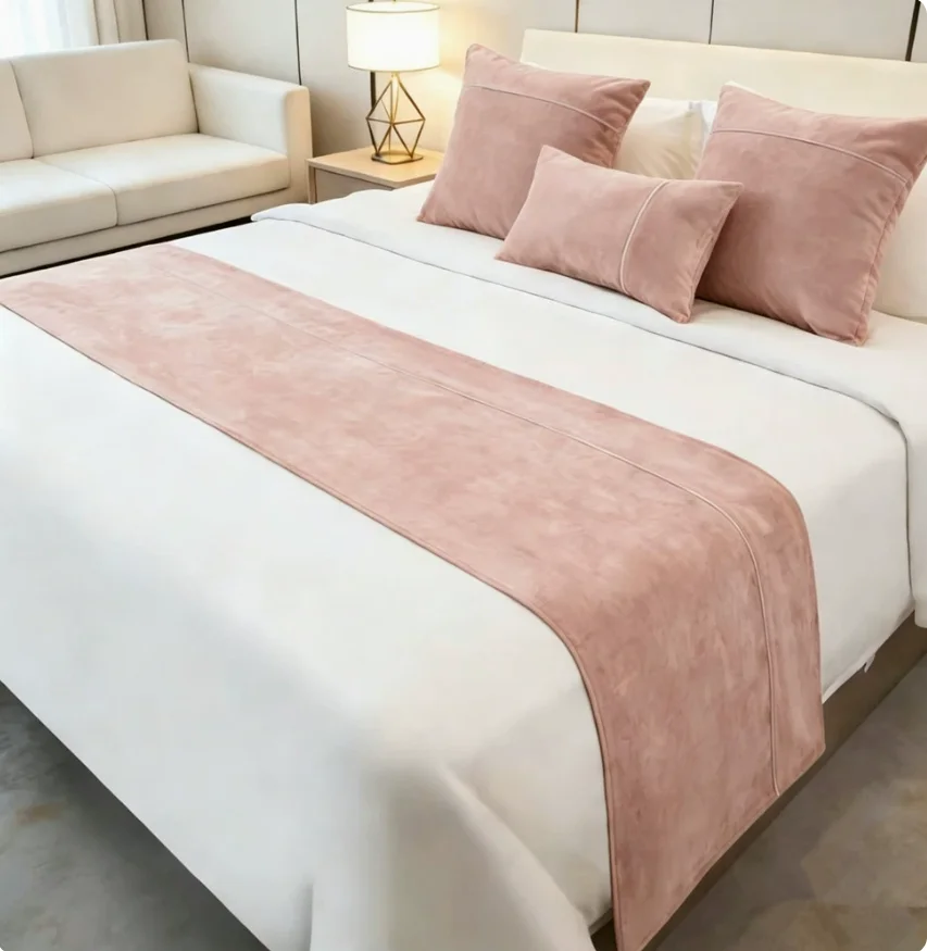 Luxury Modern Minimalist Chenille Bed Runner Set 3Pcs, Solid Color Bed End Scarf  for Bedroom Homestay,Hotel Decor