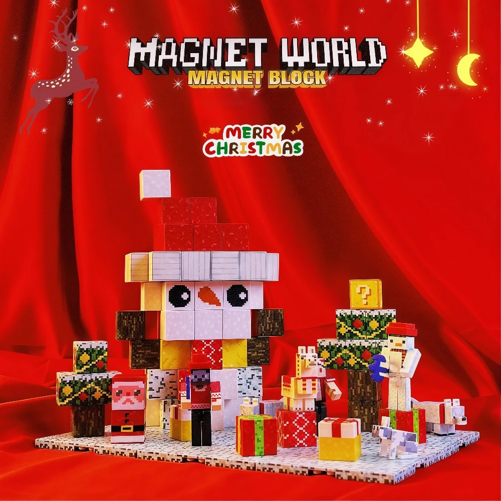 2025 NEUER STEM Magnetische Bausteine Kinderspielzeug, My Christmas scene World mit Magnetset, Weihnachtsgeburtstagsgeschenke Spielzeug