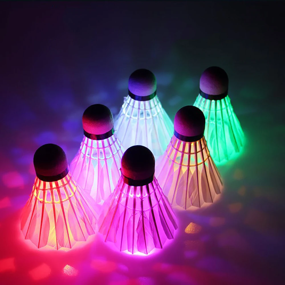 4/8pcs Badminton Dark Night Colorful LED Lighting Sport Badminton Shuttlecocks Birdies Outdoor Light Spot Shuttle cock