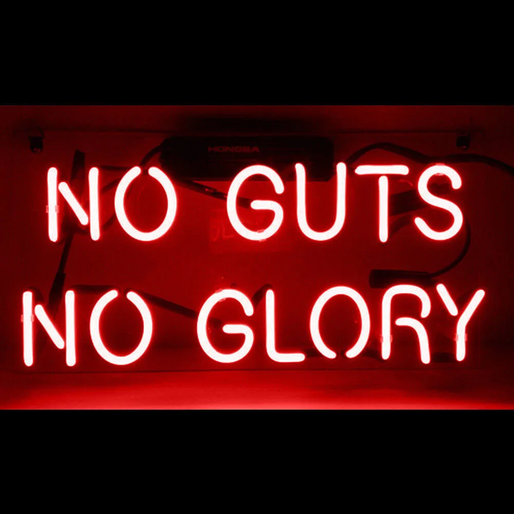 

No Guts No Glory Neon Light Sign Custom Handmade Real Glass Tube Beer Bar Store Party Advertise Wall Decor Display Lamp 14"X8"