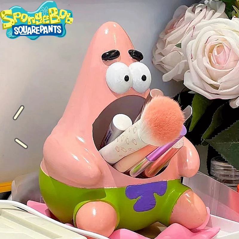 سبونجبوب سكوير بانتس باتريك ستار أصحاب القلم البلاستيكية لطيف الكرتون تخزين حلية أنيمي سطح المكتب الديكور لعب للفتيات الهدايا